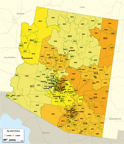 Arizona Zip Code Maps